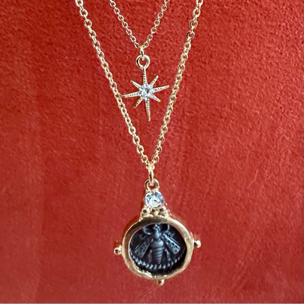 Double Chain & Charms Necklace - Picture 4 of 6